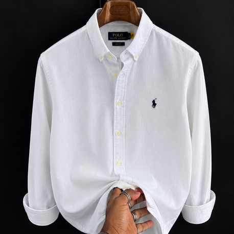 Polo Ralphlauren-Beyaz-Keten Kumaş Gömlek-Yazlık