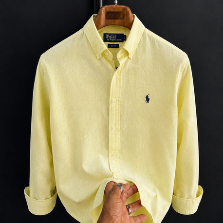 Polo Ralphlauren-Sarı-Keten Kumaş Gömlek-Yazlık