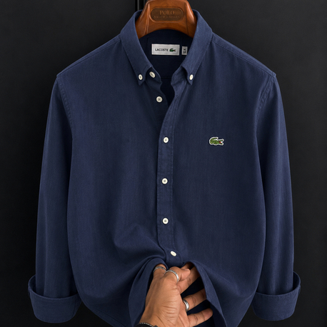 Lacoste-Lacivert-Ham Keten Gömlek-Yazlık