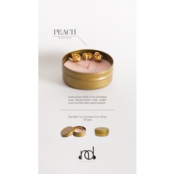  Doğal Uçucu Yağlı Aromaterapi Vanilya Kokulu Soya Mum ''PEACH''
