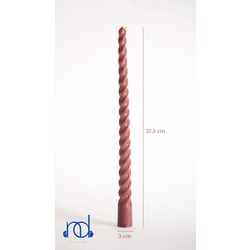 Mürdüm Konik Burgulu Şamdan Balmumu Mum  ''27.5 cm''