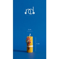 Doğal Petek Balmumu Mum 7Cm x 3Cm Sarma Tek Blok Mum 
