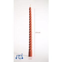 Kırmızı Konik Burgulu Şamdan Balmumu Mum  ''27.5 cm''