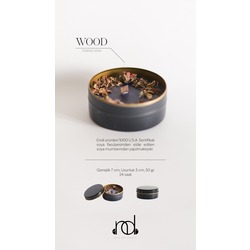 Doğal Uçucu Yağlı Aromaterapi Menekşe Kokulu Soya Mum  ''WOOD''