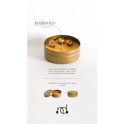 Doğal Uçucu Yağlı Aromaterapi Menekşe Kokulu Soya Mum ''MARIGOLD''