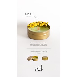 Doğal Uçucu Yağlı Aromaterapi Limon Kokulu Soya Mum ''LIME''