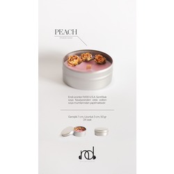 Doğal Uçucu Yağlı Aromaterapi Gül Kokulu Soya Mum ''PEACH''