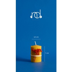 Doğal Petek Balmumu Mum 7Cm x 4.5Cm Sarma Tek Blok Mum 