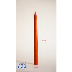 Kırmızı Standart Şamdan Balmumu Mumu 25Cm x 2Cm 