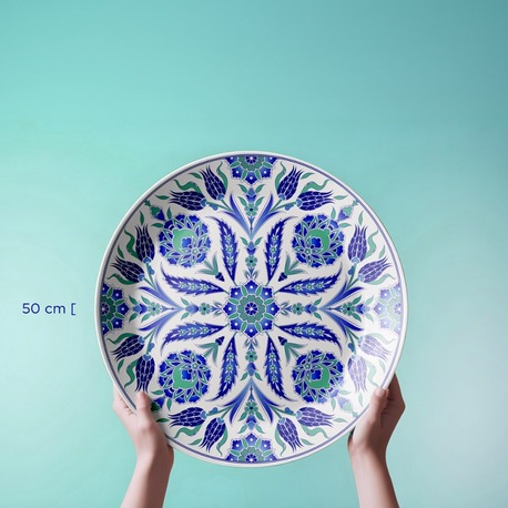 Perforated Stencil 50 cm. - Symmetrical Lale Hatayi Tile Plate Pattern