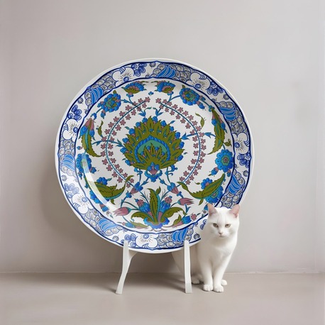 Perforated Stencil 40 cm. - Classic Iznik 1545 Symmetrical Hyacinth Hatayi Tile Plate Pattern