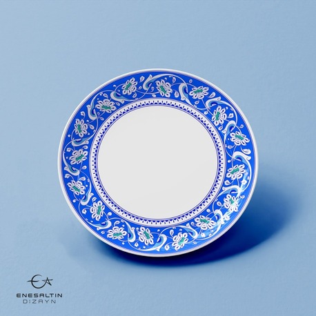 Perforated Stencil 30 cm. - Baba Nakkaş Lotus Rumi Motif Tile Plate Edge Pattern