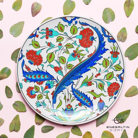 Perforated Stencil 18 cm. - Classic Tile Pattern with Plant Motifs