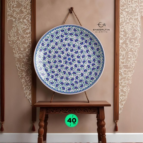 Perforated Stencil 40 cm. - Kutahya Classic Single Carnation Tile Plate Pattern