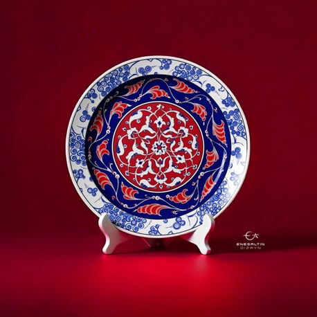 Perforated Stencil 30 cm. - Classical Iznik 16th century Rumi Ivy Border Tile Plate Pattern