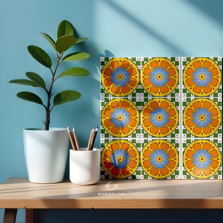 Perforated Stencil Pattern 10 x 10 cm – 2 Copies of Sicilian Style Gothic Floral Tile Pattern