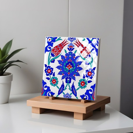 Perforated Stencil 20 x 20 cm – Turkiye Rustem Pasha Mosque Symmetric Hatayi Tulip Tile Pattern