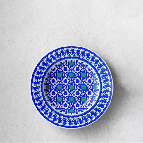 Perforated Stencil 30 cm. - Checkered Lotus Rumi Tile Plate Pattern
