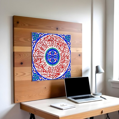 Perforated Stencil 50 x 50 cm - Rumi Arched Ikhlas Surah Calligraphy Tile Pattern
