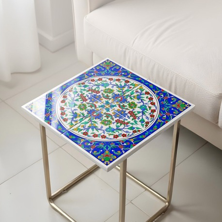 Perforated Stencil 38x38 cm. - Illumination Decoration Symmetric Hatayi Motif Plate / Tile Pattern