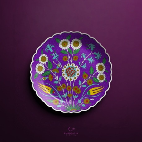Perforated Stencil 25 cm. - Original Iznik 19th century Chrysanthemum Hyacinth Tulip Tile Pattern