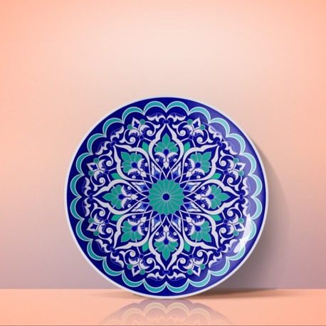 Perforated Stencil 30 cm. - 8 Rumi Tile Plate Pattern
