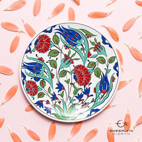 Perforated Stencil 18 cm. - Tulip Rose Plant Motif Tile Pattern