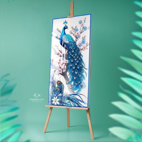 Perforated Stencil 20x40 cm. - Exotic Peacock Motif Tile Pattern