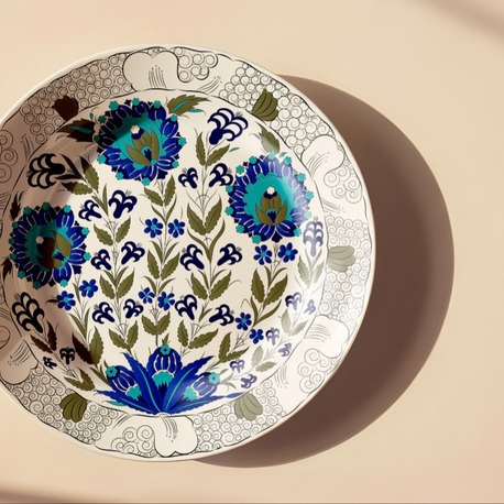 Perforated Stencil 30 cm. - Classic Iznik Lily and Hyacinth Tile Plate Pattern