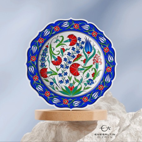 Perforated Stencil 30 cm. - Tile Plate Pattern with Carnation Hyacinth Motif