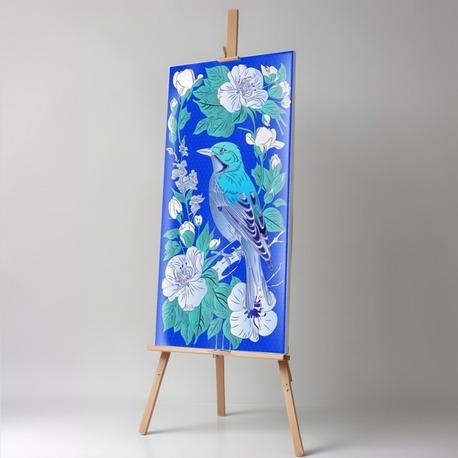 Perforated Stencil 20x40 cm. - Bird and Ivy Flower Exotic Motif Tile Pattern