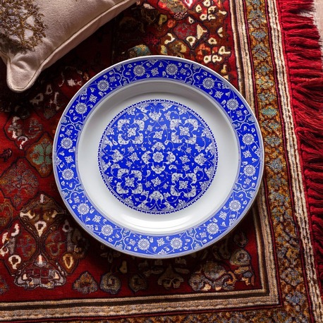 Perforated Stencil 40 cm. - 15th century Classic Iznik Lotus Hatayi Motif Tile Plate Pattern