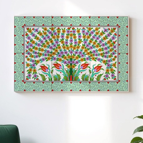 Perforated Stencil 40x60 cm. Oversized - Cemre Garden Geometric Form Tree of Life Tile Pattern