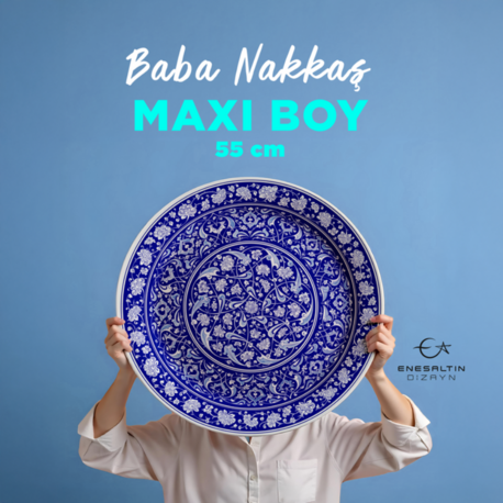 Perforated Stencil 55 cm - Baba Nakkaş 1480 Rumi Lotus Peony Tile Plate Pattern
