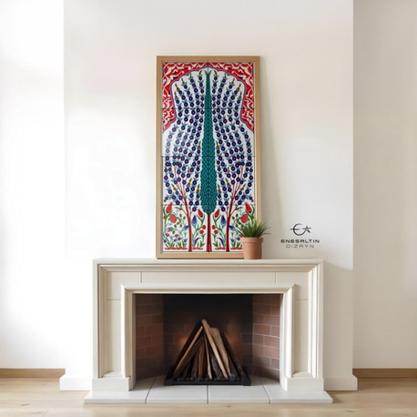 Perforated Stencil 40 x 80 cm. Oversized  - Cypress Tree of Life Tile Panel Pattern