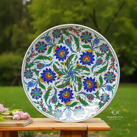 Perforated Stencil 43 cm. - Hatayi Passionflower Tile Plate Pattern