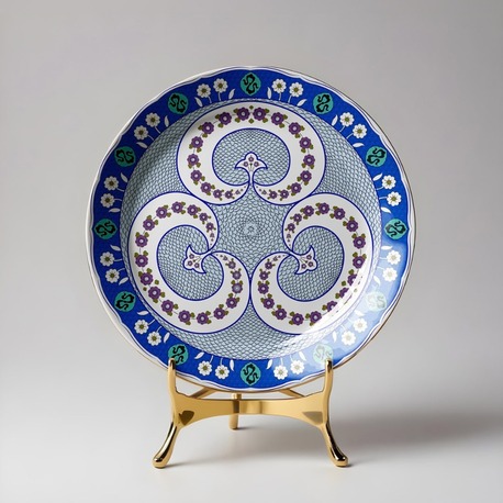 Perforated Stencil 30 cm. - Classic Iznik 1547 Triple Symmetric Rumi Crescent Motif Tile Pattern