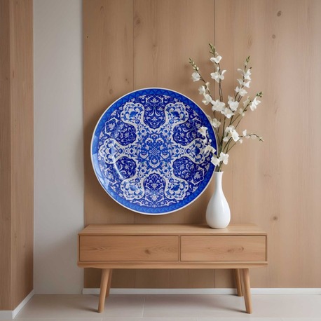 Perforated Stencil 40 cm. - Baba Nakkaş 1510 Rumi Lotus Motif Tile Plate Pattern