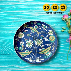Hazır Şablon Desen - Hançer Yaprak Bitkisel Motifli İznik Çini Deseni