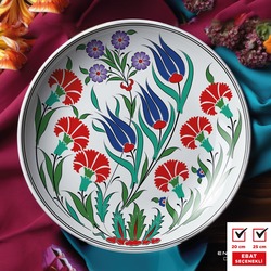 Hazır Şablon Desen - Lale Karanfil Motifli Çini Deseni
