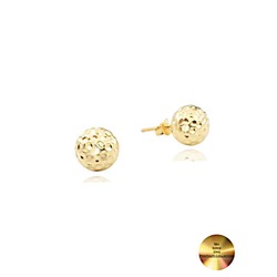 18k Serie Oro Dövme Küre Kadın Gümüş Küpe 9 MM