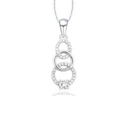 Diamond Serisi Halka Tektaş Aşk Gümüş Kadın Kolye