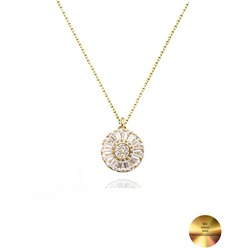 18k Serie Oro Baget Halka Minimal Kadın Gümüş Kolye