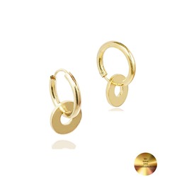 18k Serie Oro Sallantılı Halka Kadın Gümüş Küpe 14 MM