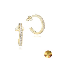 18k Serie Oro Tamtur Işıltı Dizilim Night Kadın Gümüş Küpe 18 MM