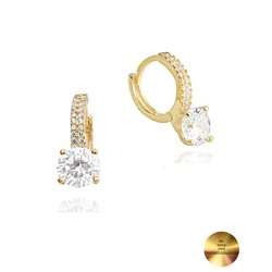 18k Serie Oro Zirkon Taşı Halka Kadın Gümüş Küpe Stylish Night 7 MM