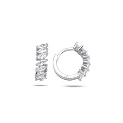 Markiz Kesim Minimal Halka Kadın Gümüş Küpe 15 MM