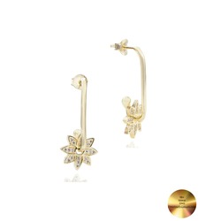 18k Serie Oro Sallantılı Çiçek Night Kadın Gümüş Küpe
