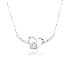 Luck Serisi Işıltılı Kalbim Gümüş Kadın Kolye
