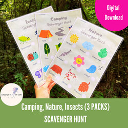 Nature, Camping, Insects Scavenger Hunt